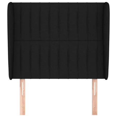 Tête de lit avec oreilles Noir 83x23x118/128 cm Tissu