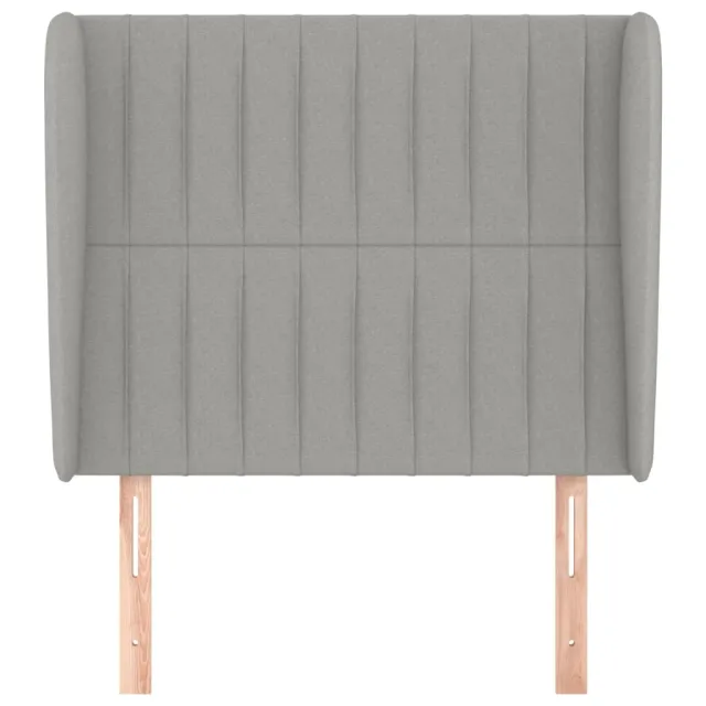 Tête de lit avec oreilles Gris clair 93x23x118/128 cm Tissu