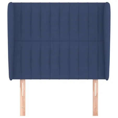 Tête de lit avec oreilles Bleu 93x23x118/128 cm Tissu