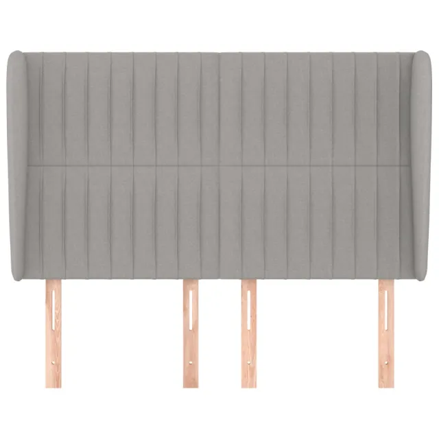 Tête de lit avec oreilles Gris clair 147x23x118/128 cm Tissu