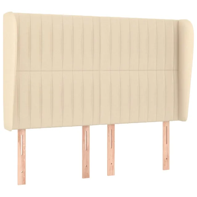 Tête de lit avec oreilles Crème 147x23x118/128 cm Tissu