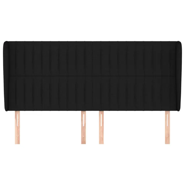 Tête de lit avec oreilles Noir 163x23x118/128 cm Tissu