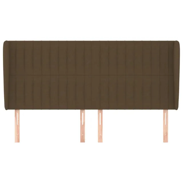 Tête de lit avec oreilles Marron foncé 163x23x118/128 cm Tissu