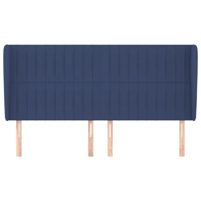 Tête de lit avec oreilles Bleu 163x23x118/128 cm Tissu