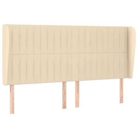 Tête de lit avec oreilles Crème 183x23x118/128 cm Tissu