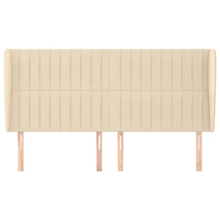 Tête de lit avec oreilles Crème 183x23x118/128 cm Tissu