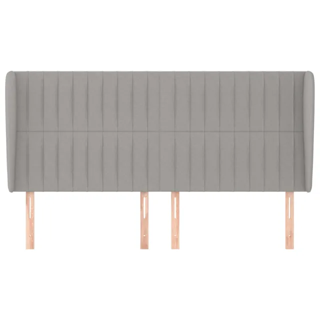 Tête de lit avec oreilles Gris clair 203x23x118/128 cm Tissu