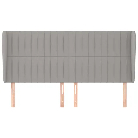 Tête de lit avec oreilles Gris clair 203x23x118/128 cm Tissu