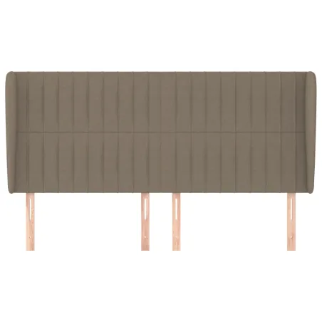 Tête de lit avec oreilles Taupe 203x23x118/128 cm Tissu