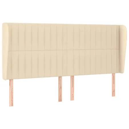 Tête de lit avec oreilles Crème 203x23x118/128 cm Tissu