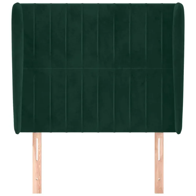 Tête de lit avec oreilles Vert foncé 83x23x118/128 cm Velours