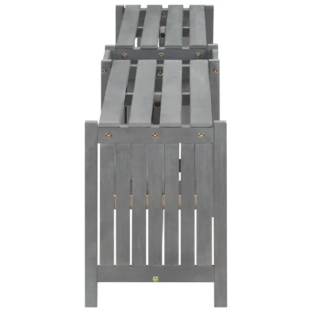 Banc d'angle de jardin et jardinière 117 cm bois d'acacia gris