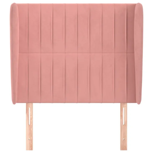 Tête de lit avec oreilles Rose 103x23x118/128 cm Velours