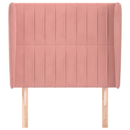 Tête de lit avec oreilles Rose 103x23x118/128 cm Velours