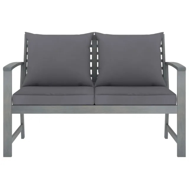 Salon de jardin 4 pcs avec coussins Bois d'acacia solide