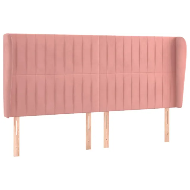 Tête de lit avec oreilles Rose 163x23x118/128 cm Velours