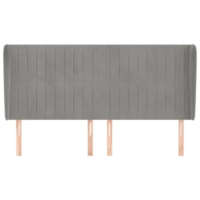 Tête de lit avec oreilles Gris clair 183x23x118/128 cm Velours