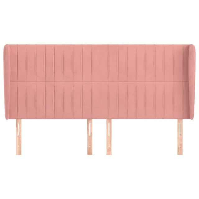 Tête de lit avec oreilles Rose 203x23x118/128 cm Velours