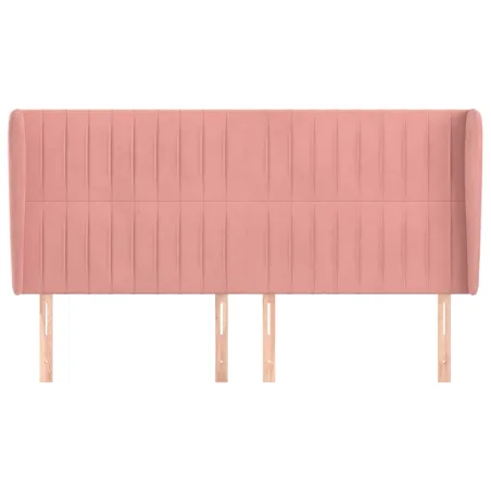 Tête de lit avec oreilles Rose 203x23x118/128 cm Velours