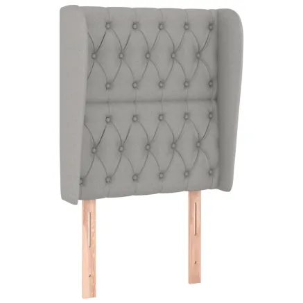Tête de lit avec oreilles Gris clair 83x23x118/128 cm Tissu 2