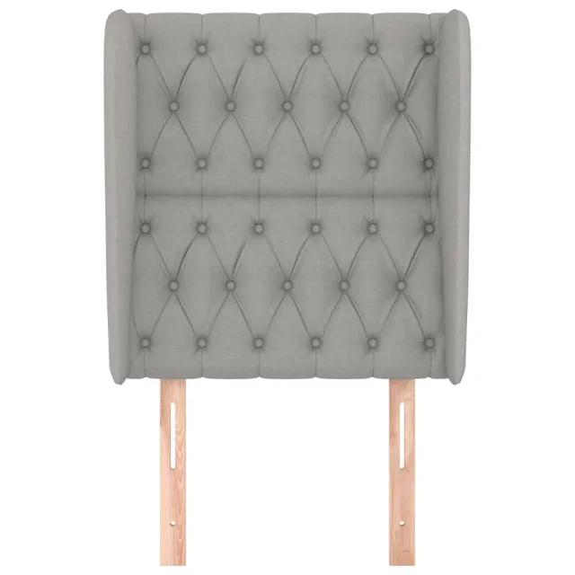Tête de lit avec oreilles Gris clair 83x23x118/128 cm Tissu