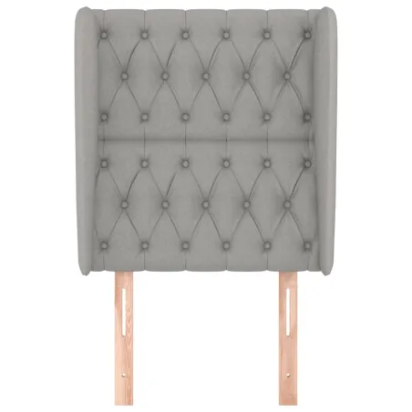 Tête de lit avec oreilles Gris clair 83x23x118/128 cm Tissu