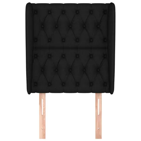Tête de lit avec oreilles Noir 83x23x118/128 cm Tissu