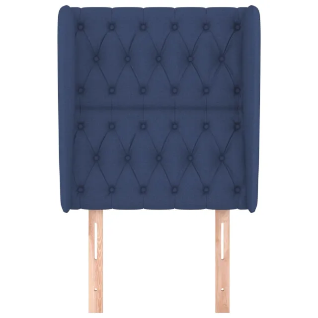 Tête de lit avec oreilles Bleu 83x23x118/128 cm Tissu