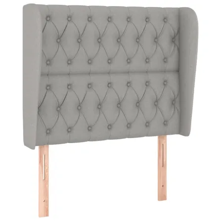 Tête de lit avec oreilles Gris clair 93x23x118/128 cm Tissu 2
