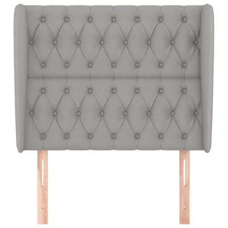 Tête de lit avec oreilles Gris clair 93x23x118/128 cm Tissu