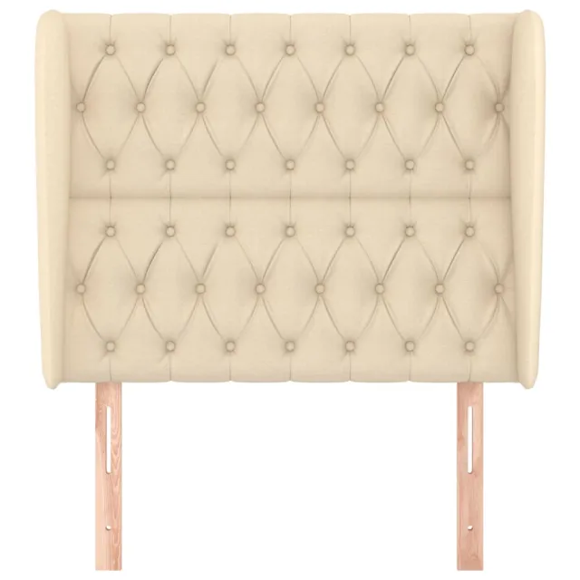Tête de lit avec oreilles Crème 93x23x118/128 cm Tissu