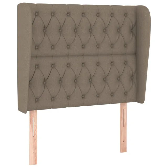 Tête de lit avec oreilles Taupe 103x23x118/128 cm Tissu