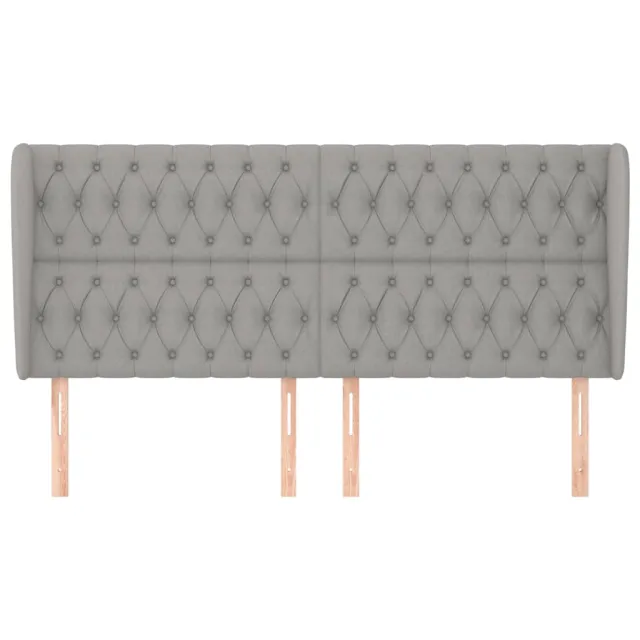 Tête de lit avec oreilles Gris clair 183x23x118/128 cm Tissu