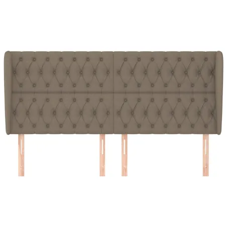Tête de lit avec oreilles Taupe 183x23x118/128 cm Tissu