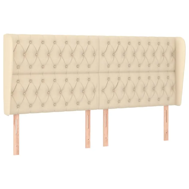 Tête de lit avec oreilles Crème 183x23x118/128 cm Tissu