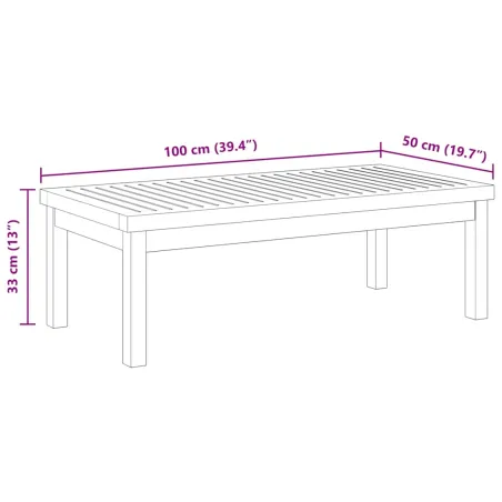 Table basse 100x50x33 cm bois d'acacia massif