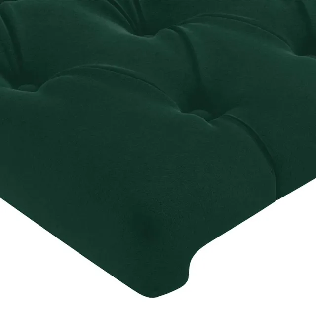 Tête de lit avec oreilles Vert foncé 203x23x118/128 cm Velours