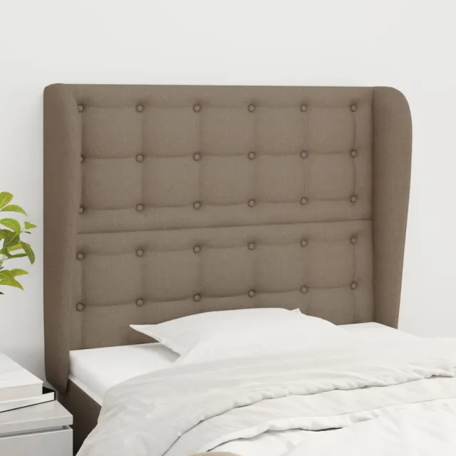 Tête de lit avec oreilles Taupe 83x23x118/128 cm Tissu