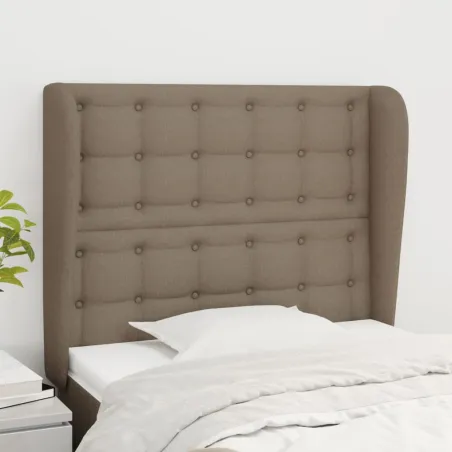 Tête de lit avec oreilles Taupe 83x23x118/128 cm Tissu