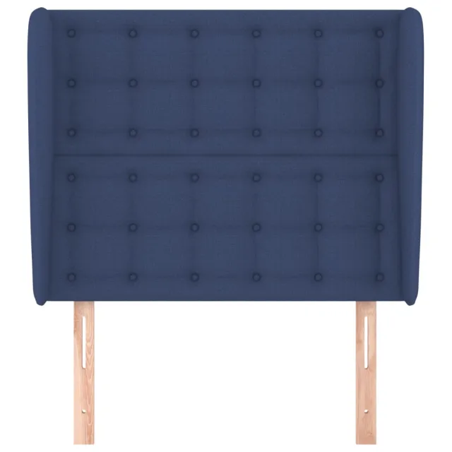 Tête de lit avec oreilles Bleu 83x23x118/128 cm Tissu