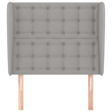 Tête de lit avec oreilles Gris clair 93x23x118/128 cm Tissu