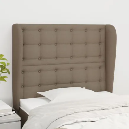 Tête de lit avec oreilles Taupe 93x23x118/128 cm Tissu