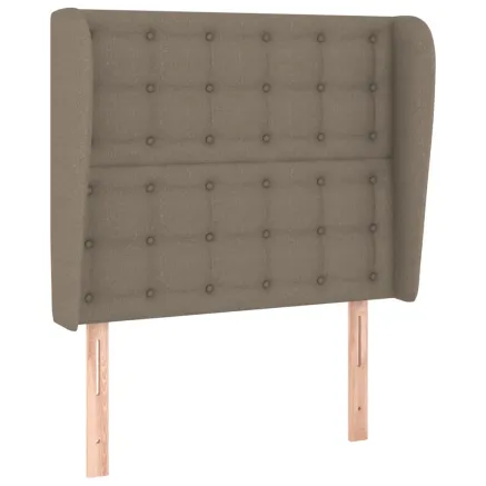 Tête de lit avec oreilles Taupe 93x23x118/128 cm Tissu 2