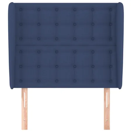 Tête de lit avec oreilles Bleu 93x23x118/128 cm Tissu