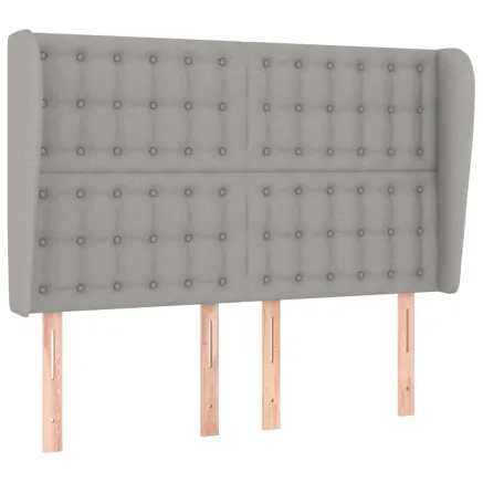 Tête de lit avec oreilles Gris clair 147x23x118/128 cm Tissu 2