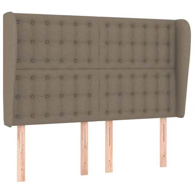 Tête de lit avec oreilles Taupe 147x23x118/128 cm Tissu