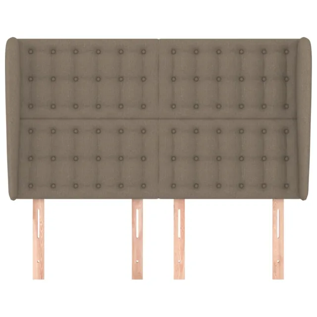 Tête de lit avec oreilles Taupe 147x23x118/128 cm Tissu