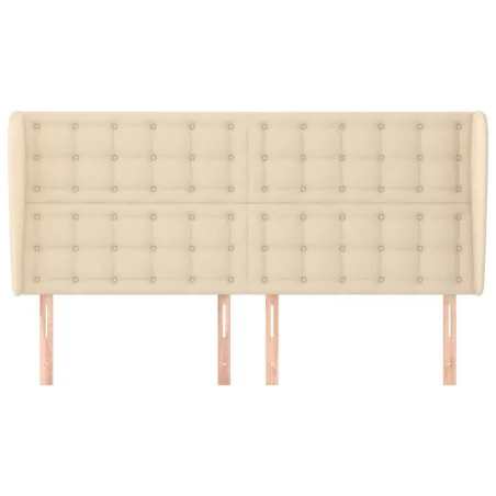 Tête de lit avec oreilles Crème 163x23x118/128 cm Tissu