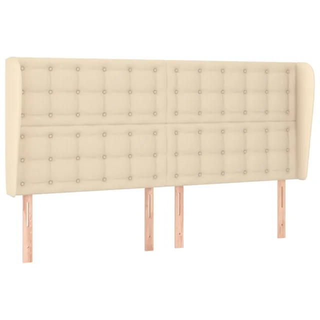 Tête de lit avec oreilles Crème 183x23x118/128 cm Tissu