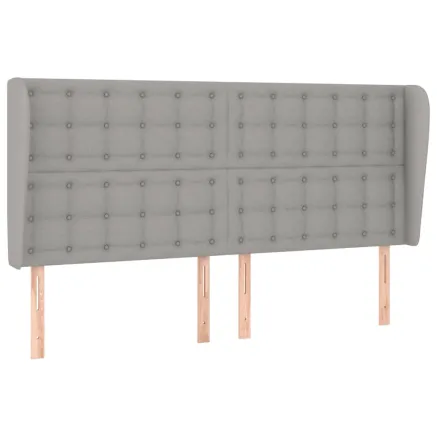 Tête de lit avec oreilles Gris clair 203x23x118/128 cm Tissu 2